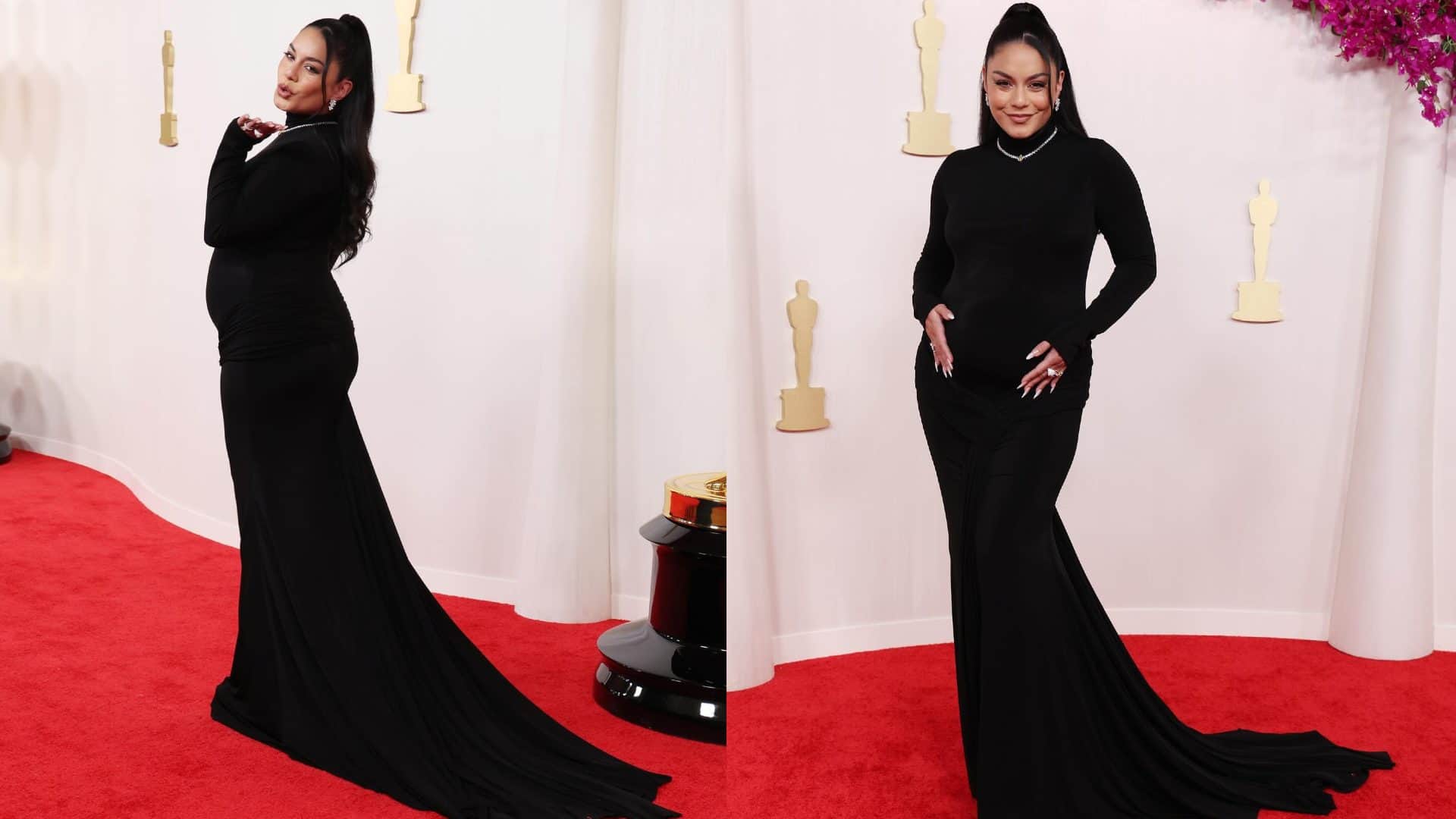 Oscar 2024 vanessa hudgens announces her pregnancy on oscar award video