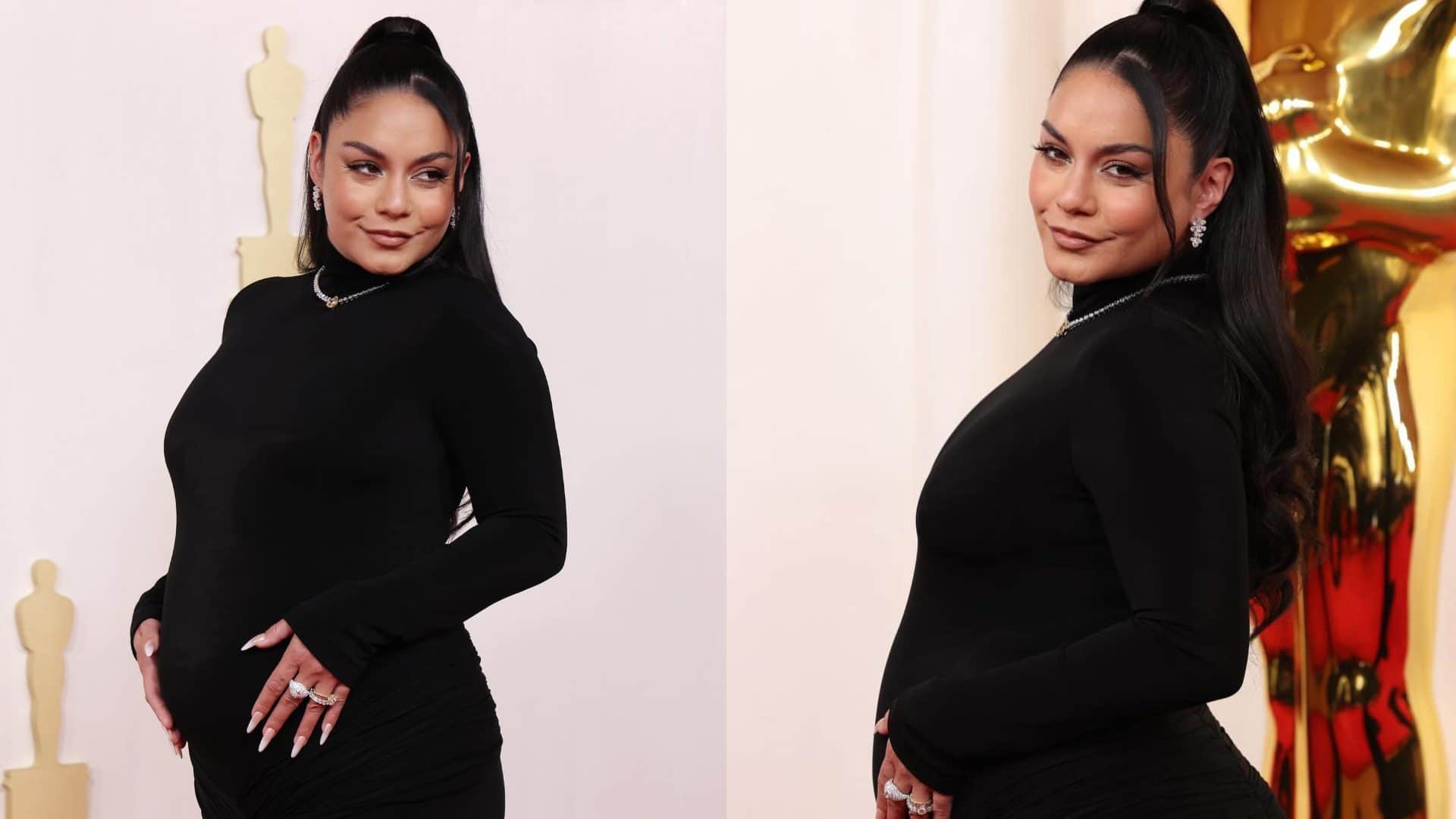 Oscar 2024 vanessa hudgens announces her pregnancy on oscar award video