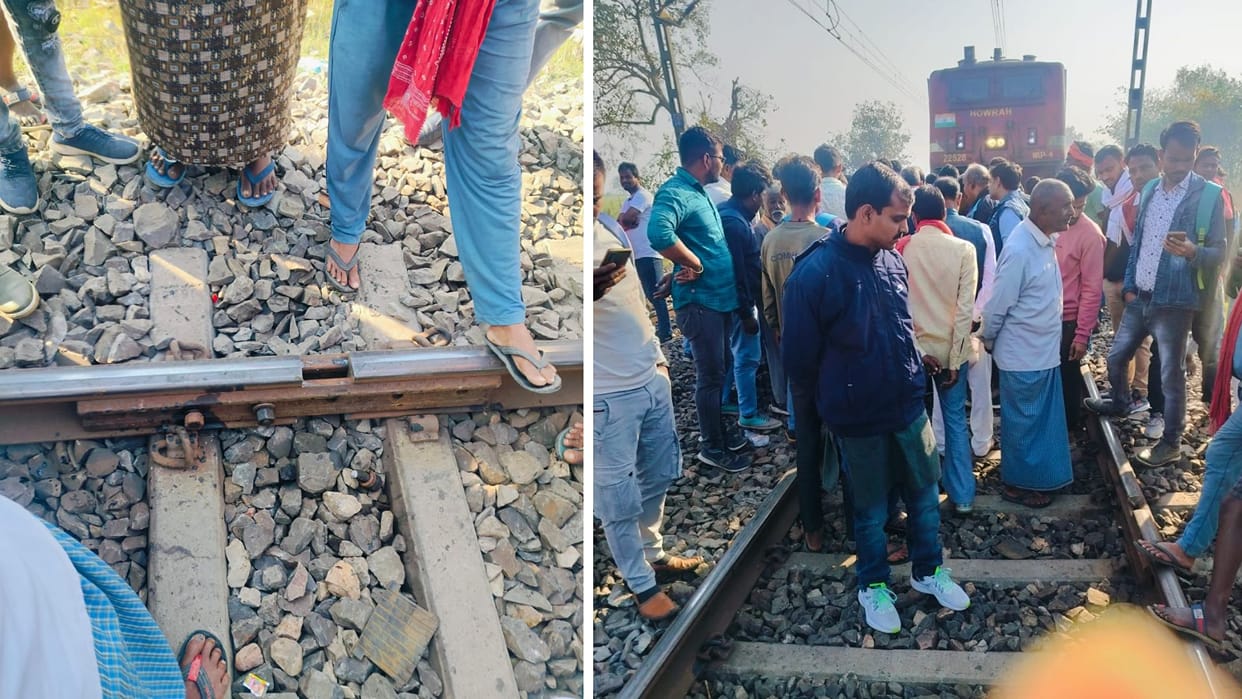 major accident averted alertness the villagers in chandauli Vibhuti Express was stopped after seeing the track