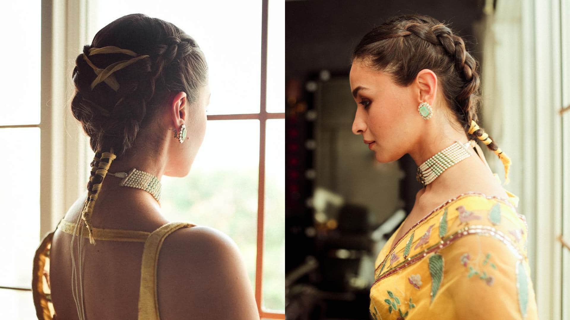Alia Bhatt Birthday hairstyle inspired by alia bhatt in saree and western dress for wedding