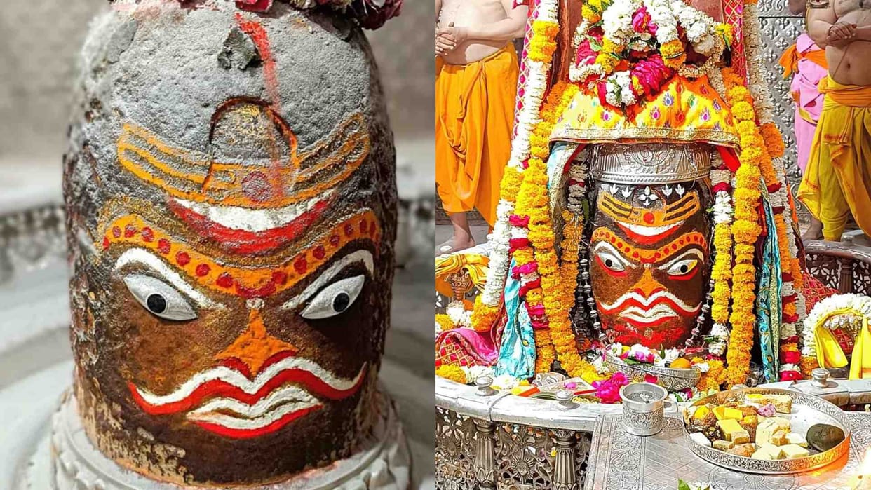 Ujjain Mahakal: Baba Mahakal decorated with silver adornment in Bhasmarti