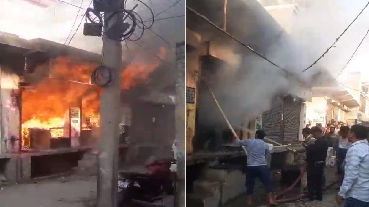 Fire broke out in electronic shop in Baghwalan Greater Noida