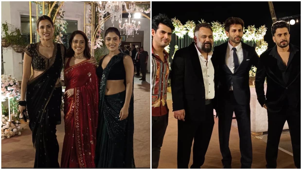 Kartik Aaryan Nushrratt Bharuccha Manjot Singh and Other Celebs Attend Sunny Singh Sister Wedding Reception