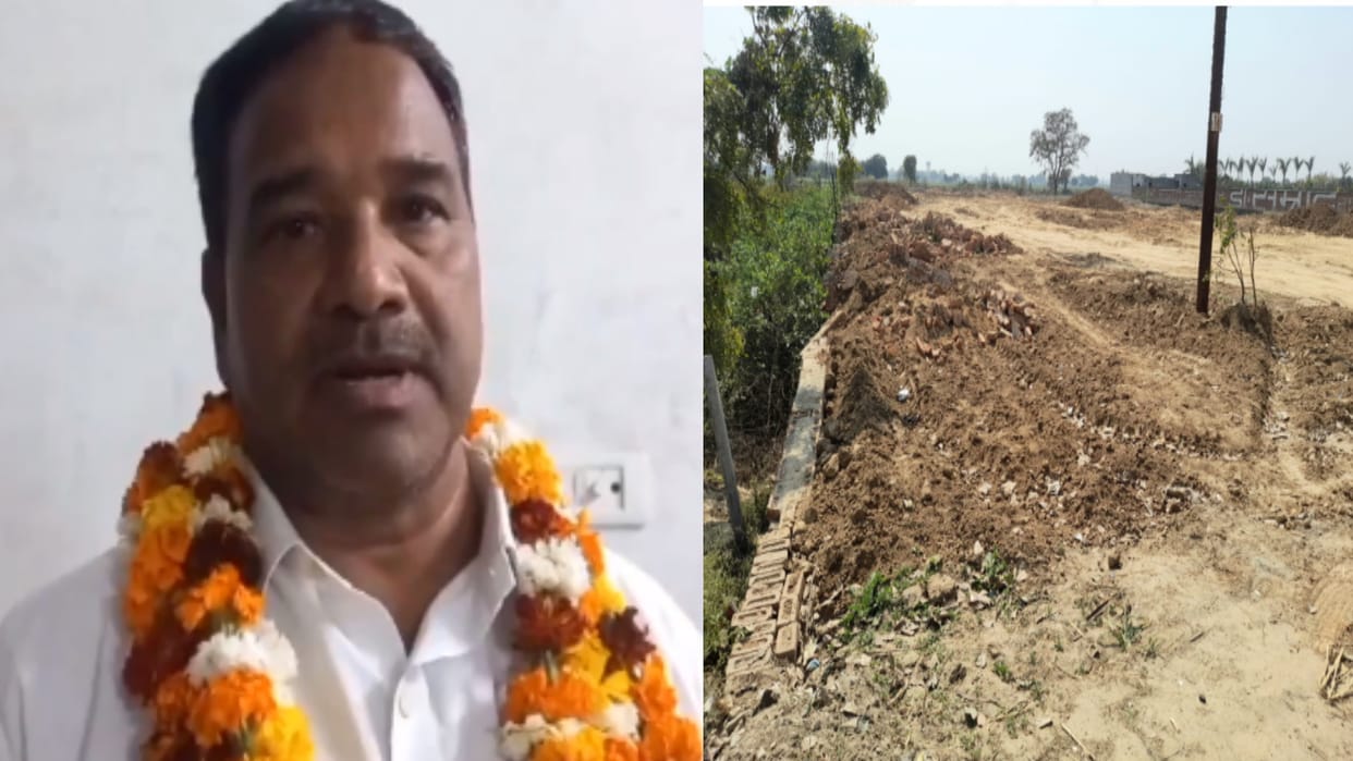 Bulldozer runs on illegal colony of  BSP candidate Dara Singh Prajapati