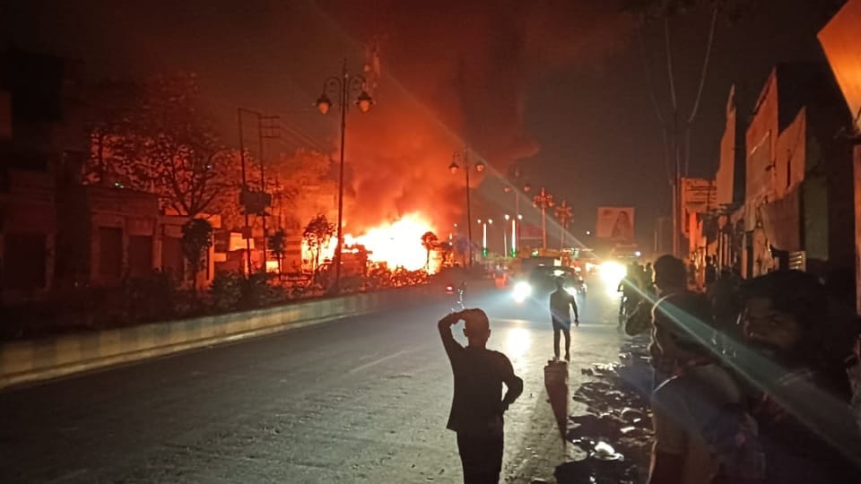 Panic caused by fire in bus and magic