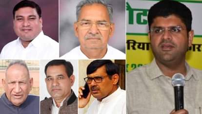 दुष्यंत चौटाला और पांचों विधायक।