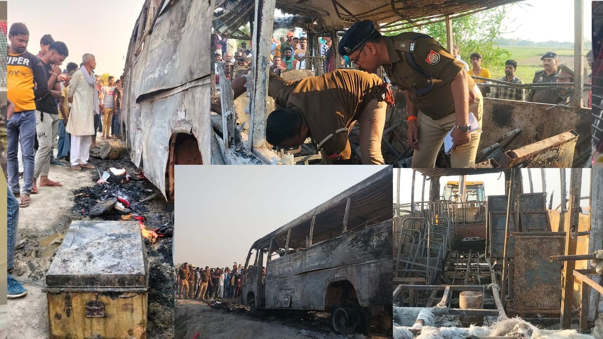 Ghazipur bus fire Women burnt to death identified by anklets toe rings and earrings