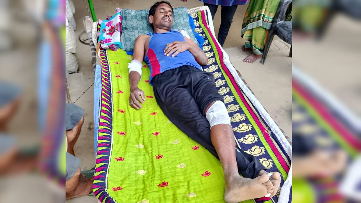 A young man who had gone to see the fields was attacked by a bull