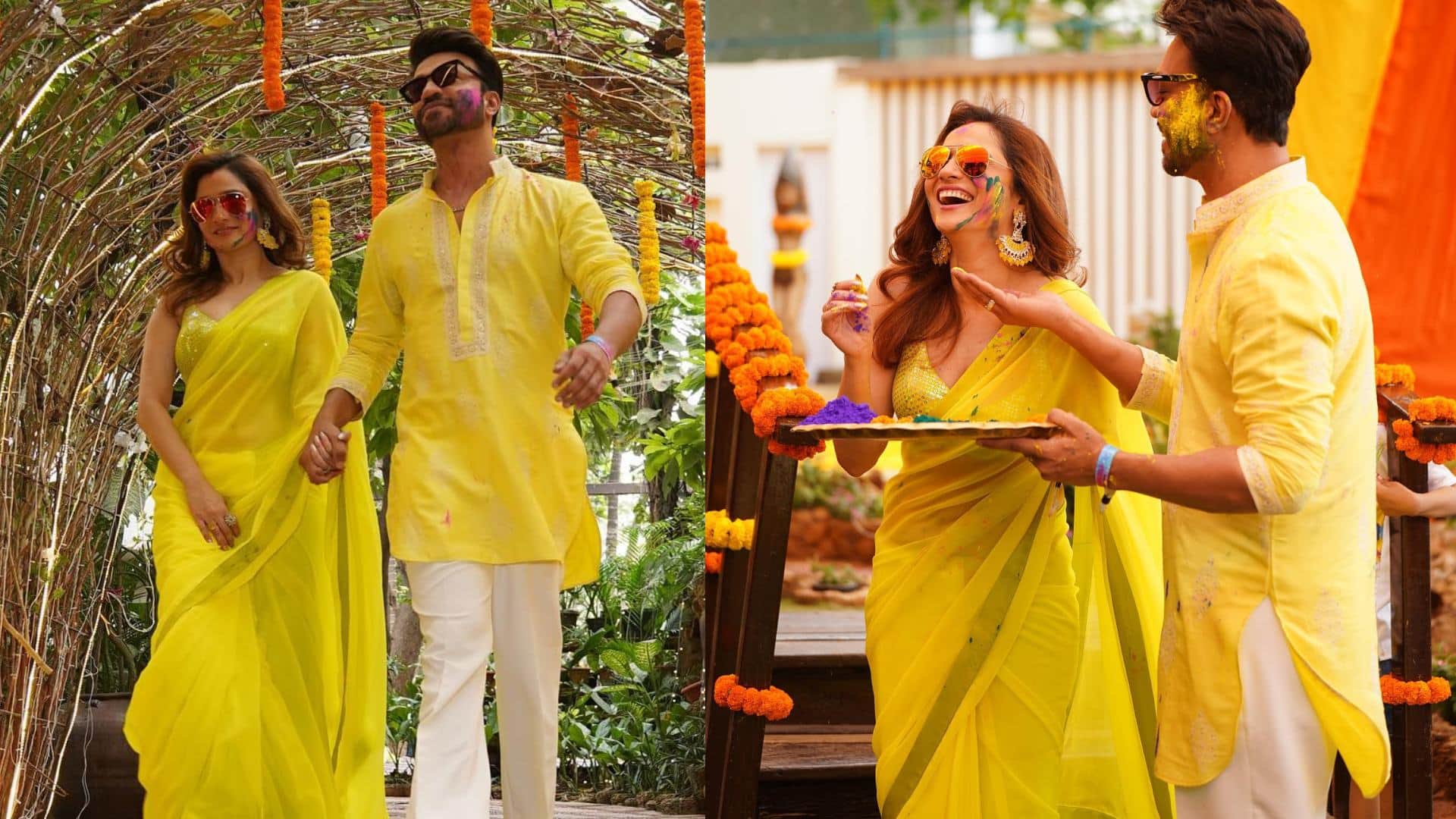 Holi 2024 trendy ethnic holi party outfit inspired by Ankita Lokhande