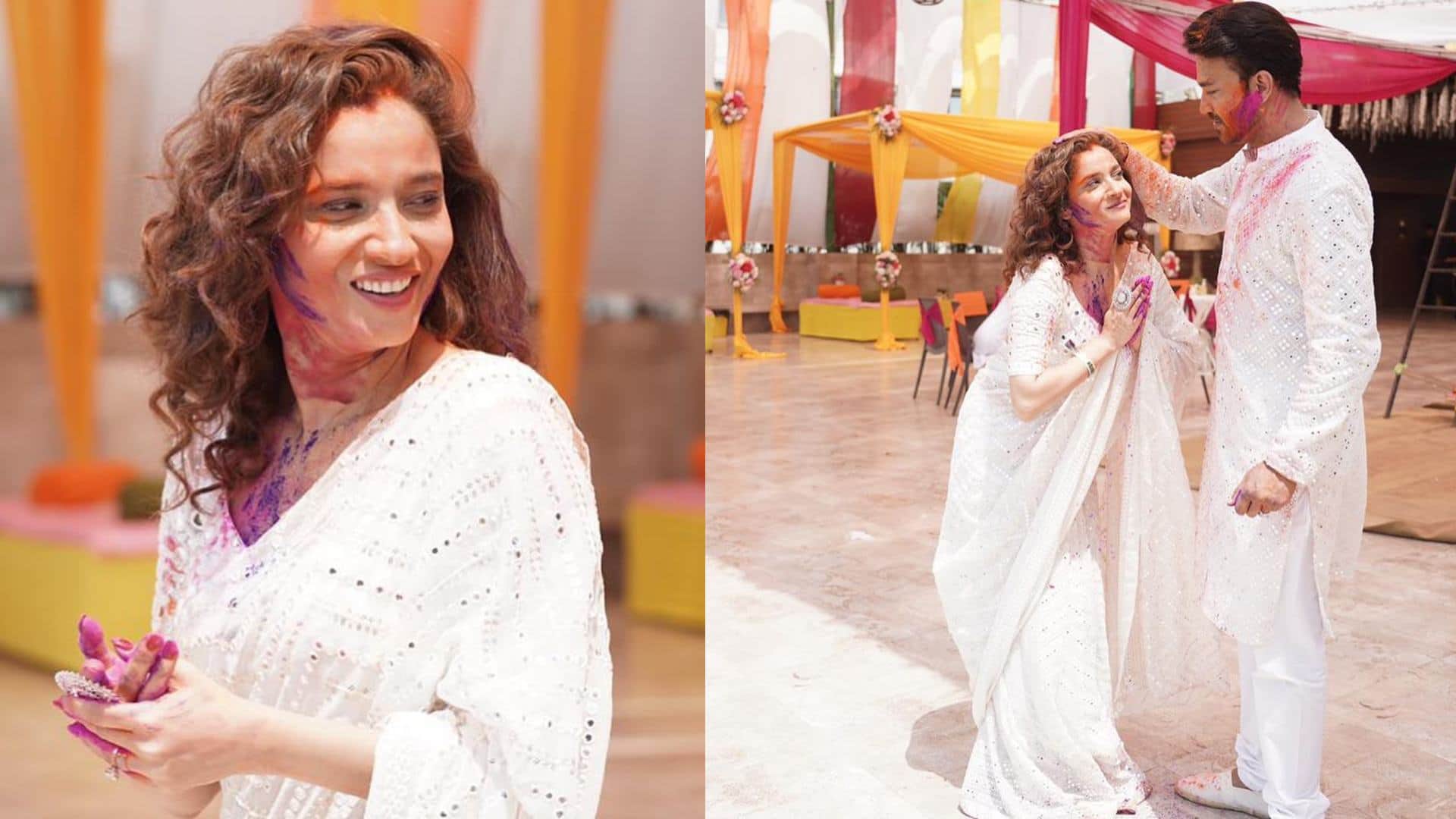 Holi 2024 trendy ethnic holi party outfit inspired by Ankita Lokhande