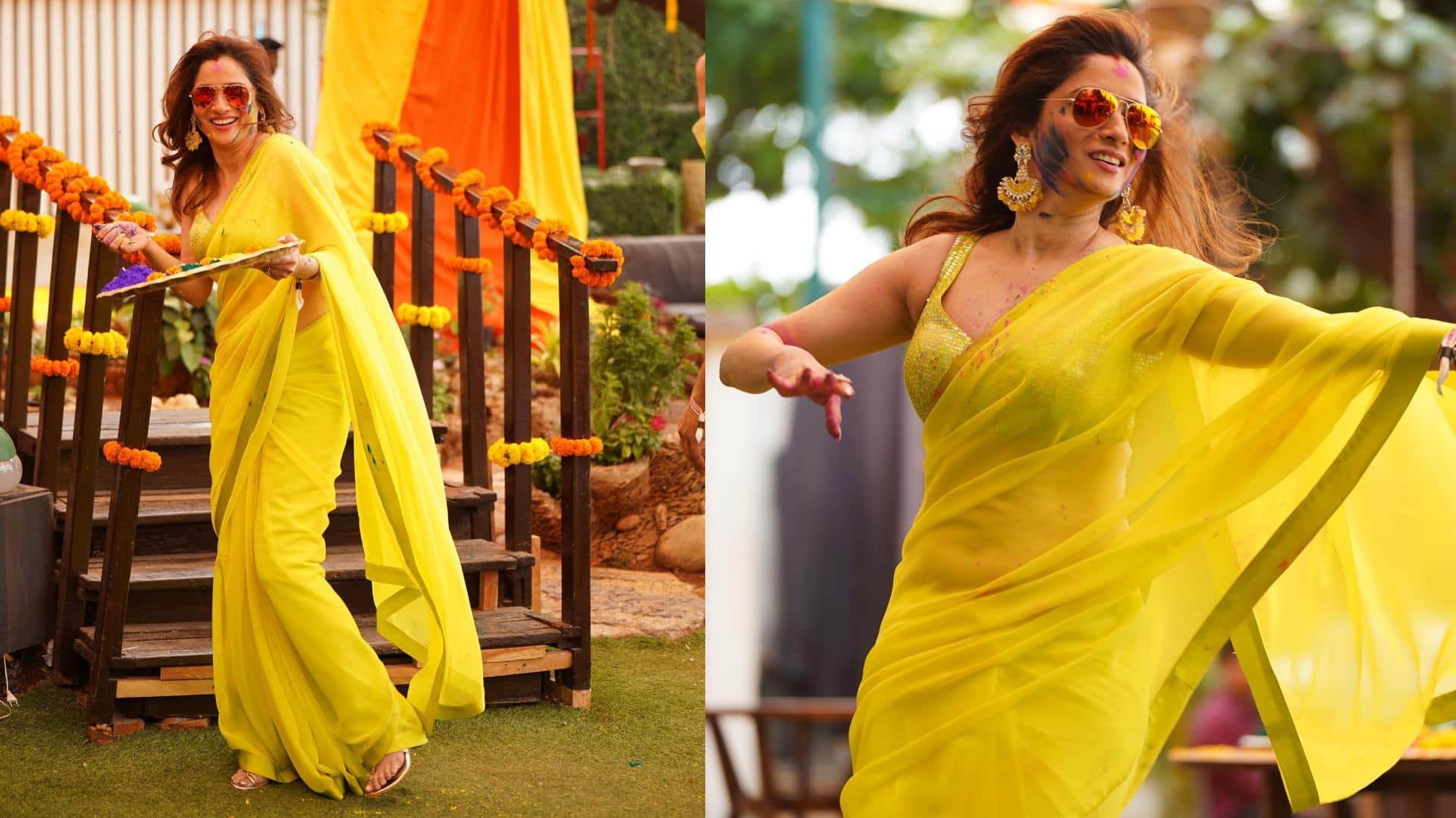 Holi 2024 trendy ethnic holi party outfit inspired by Ankita Lokhande