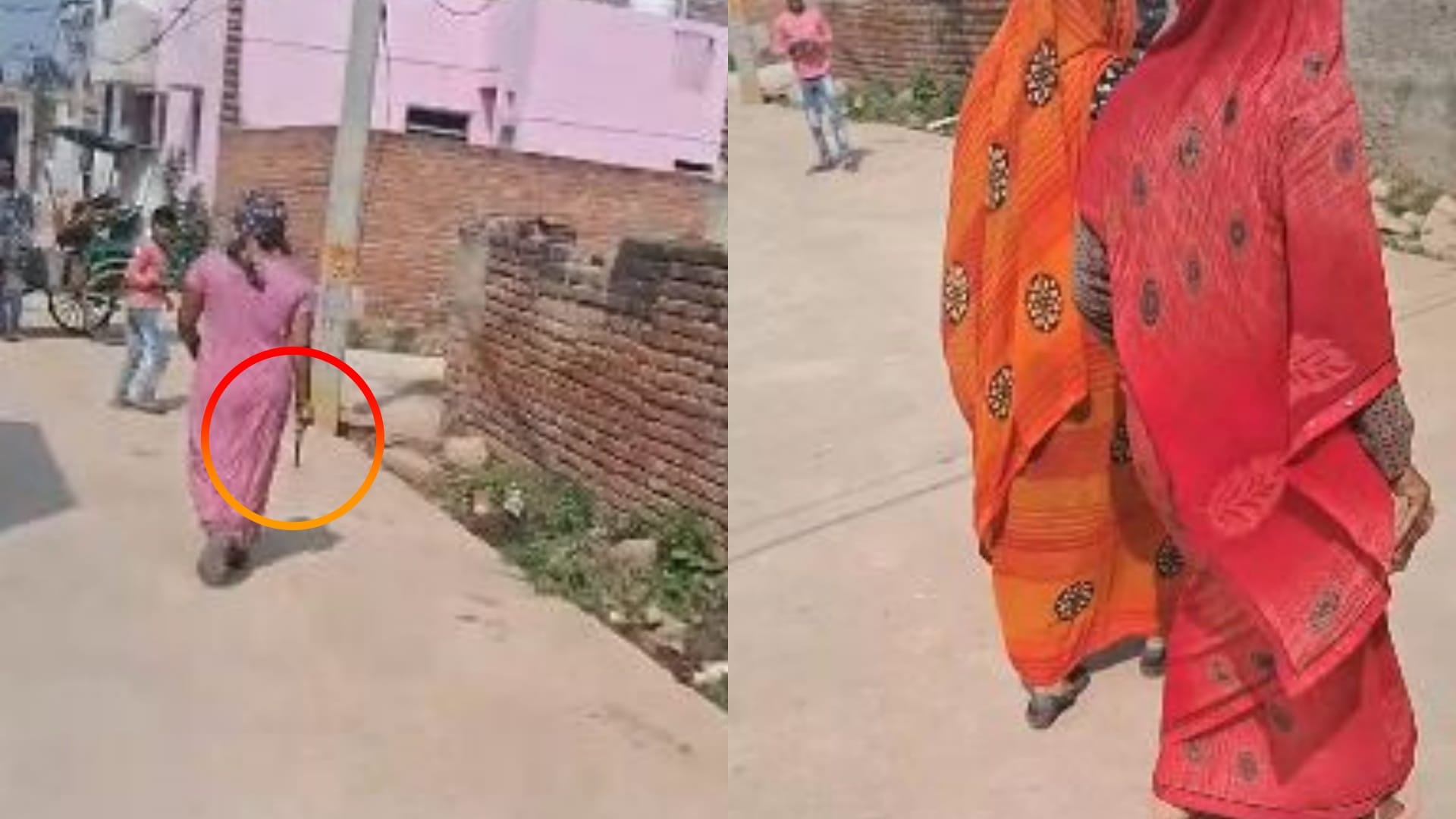 हाथ में कट्टा लिए हुए महिला