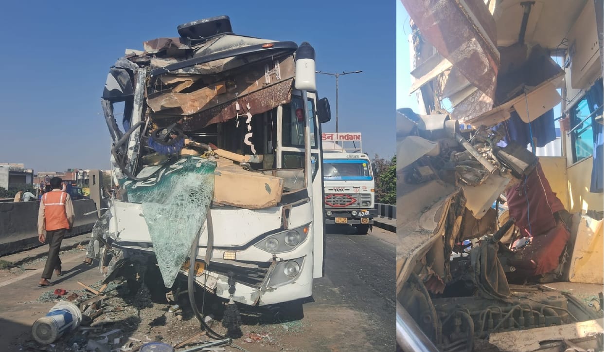 Kanpur road accident, Bus collides with dumper on highway, driver dies and 17 passengers seriously injured