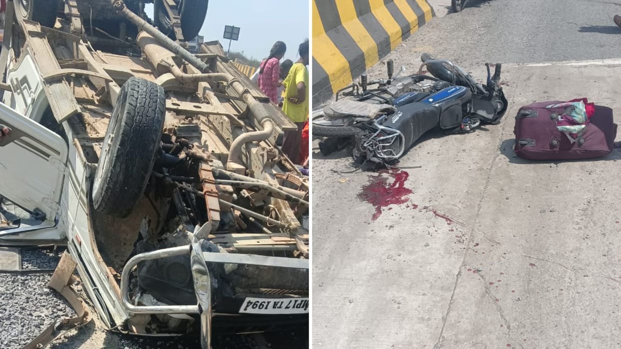 three people killed road accident six injured Truck collides with Bolero and bike in mirzapur