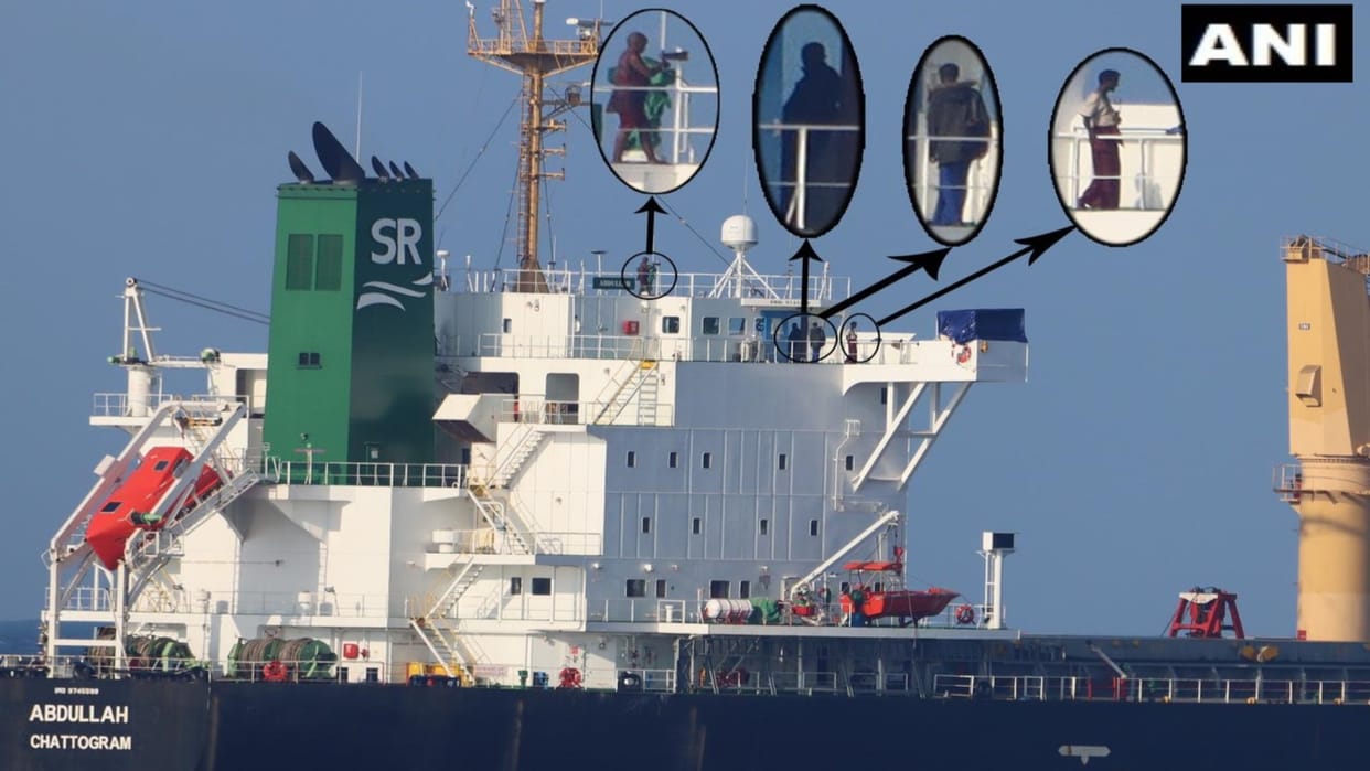 Indian Navy Deployed warship, an LRMP responded to a piracy attack on MV Abdullah