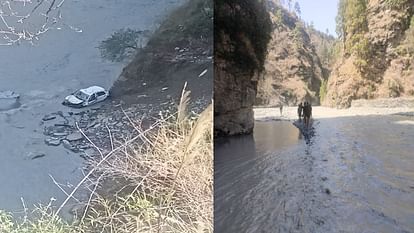 Accident on Nakrod-Himgiri road of Chamba, car fell into the river.