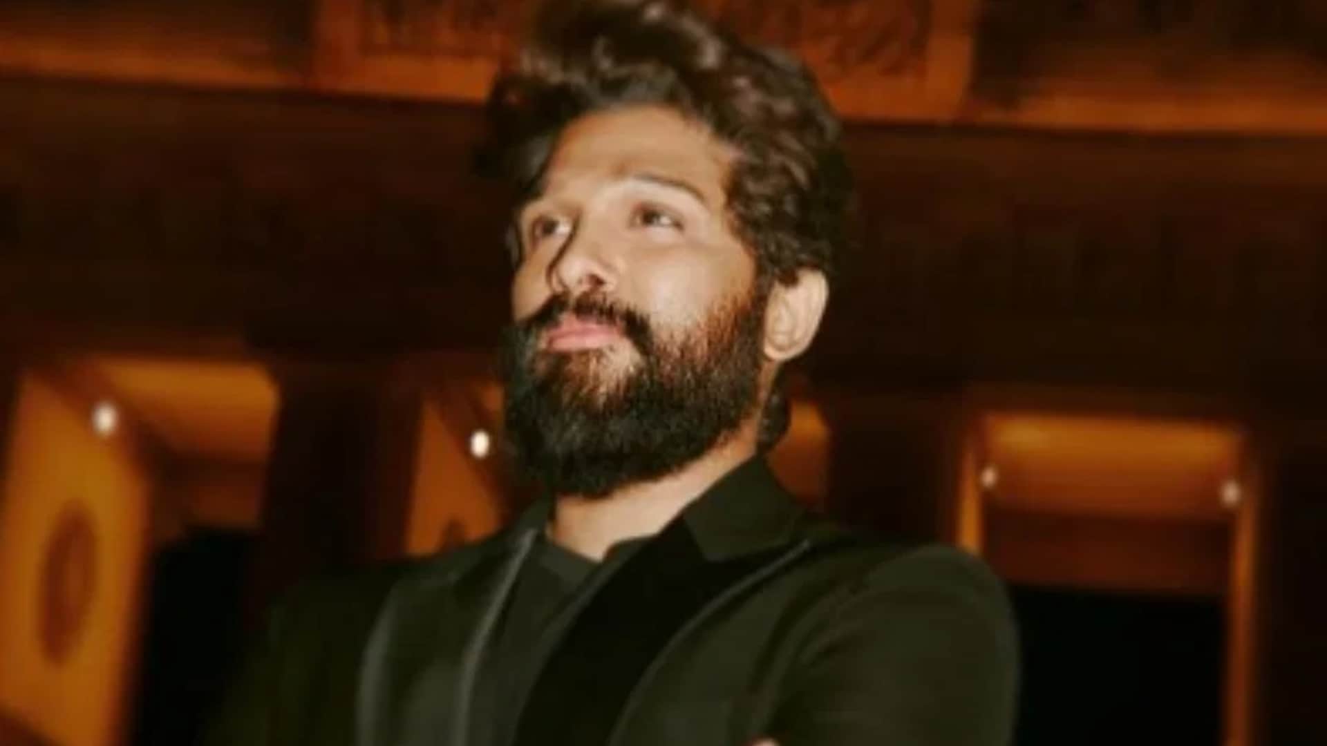 Allu Arjun Spotted on Airport Pushpa the Rule Actor Jets off to dubai with family to unveil his Wax Statue
