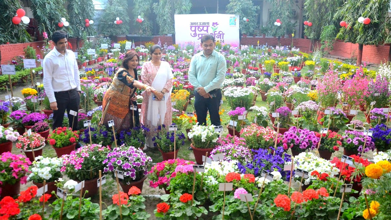 flower exhibition at Amar Ujala campus in Bareilly