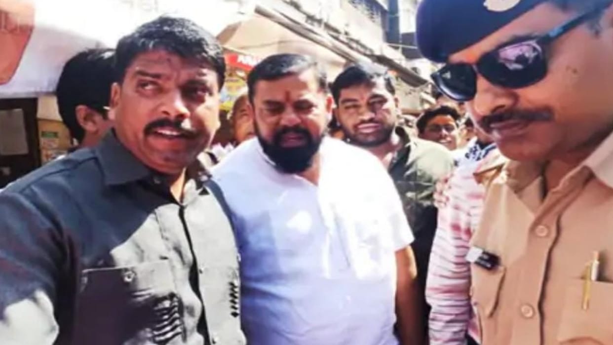 Hyderabad MLA T Raja Singh arrives to see Baba Mahakal