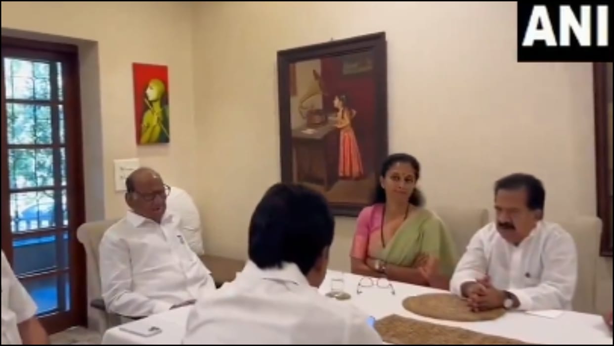 Senior Congress leaders including KC Venugopal arrive at residence of NCP SCP chief Sharad Pawar Maharashtra