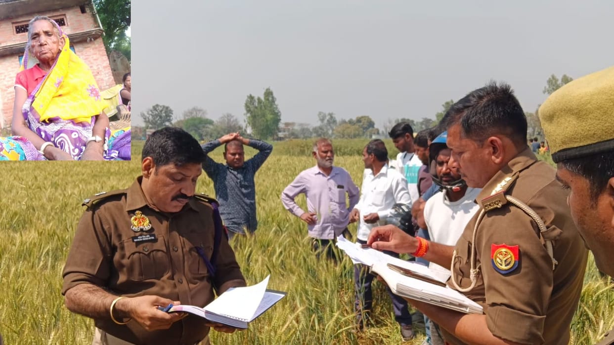 dead body of old lady found in field in mau during returning from mother home