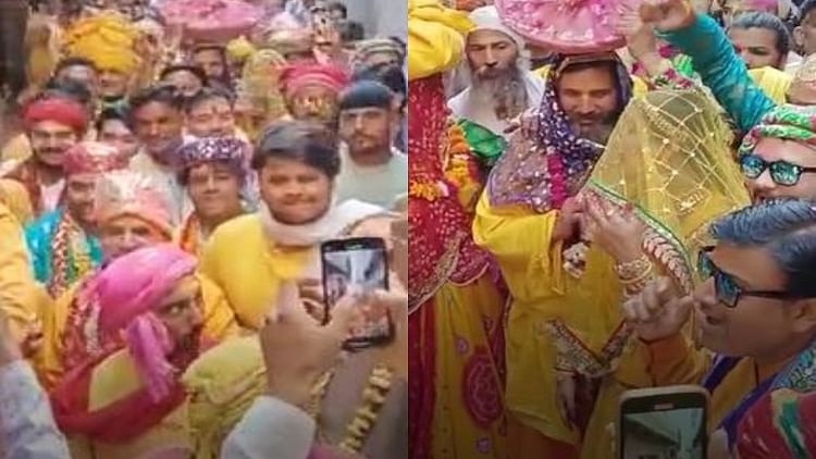 ब्रज की होली: राधा की सखी पहुंची लठामार होली का निमंत्रण लेकर, देखें वीडियो