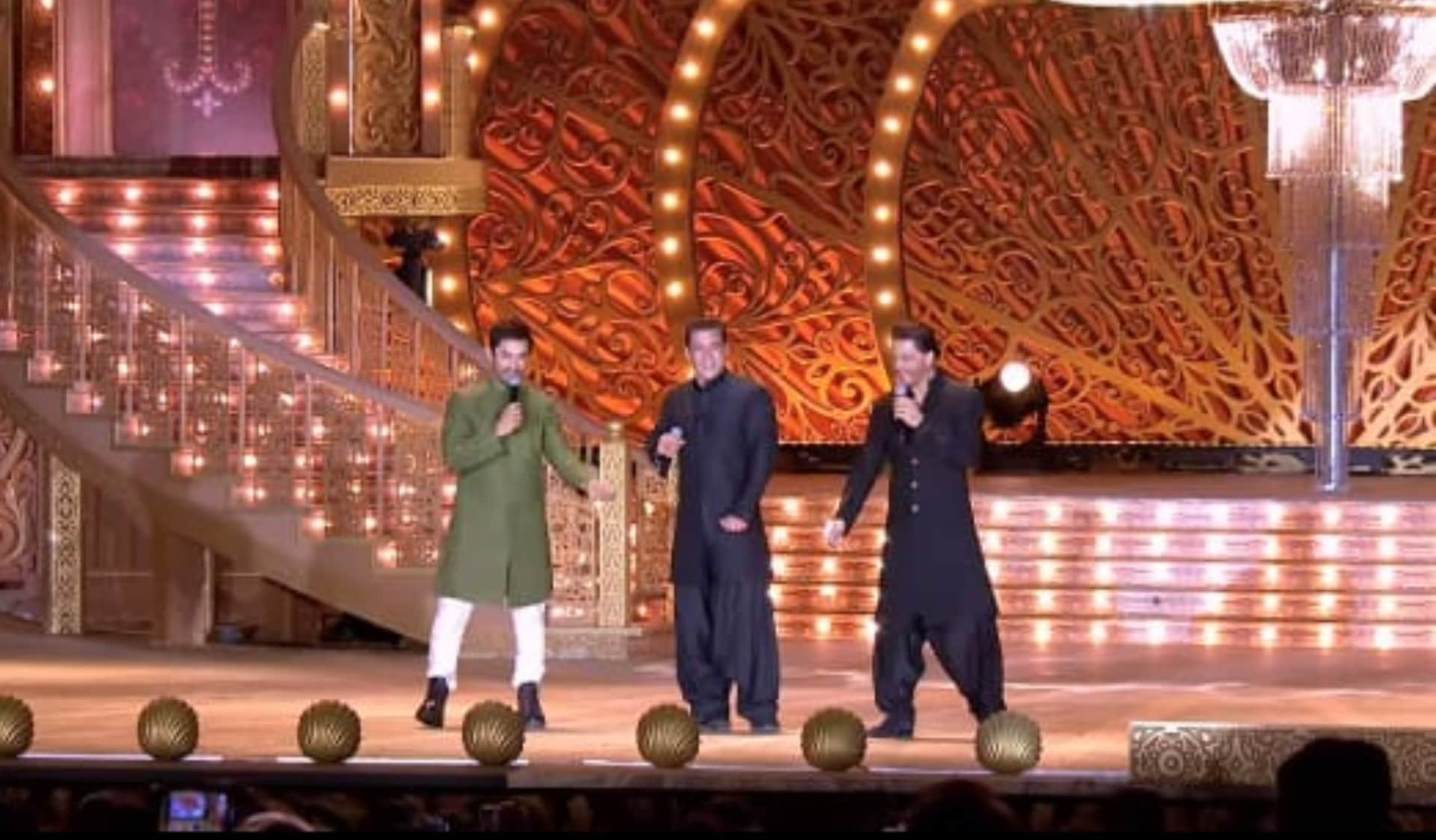 Shah Rukh Khan Salman Khan Fake Fight Aamir Khan Plays Peacemaker At Anant Ambani Radhika Merchant Pre Wedding