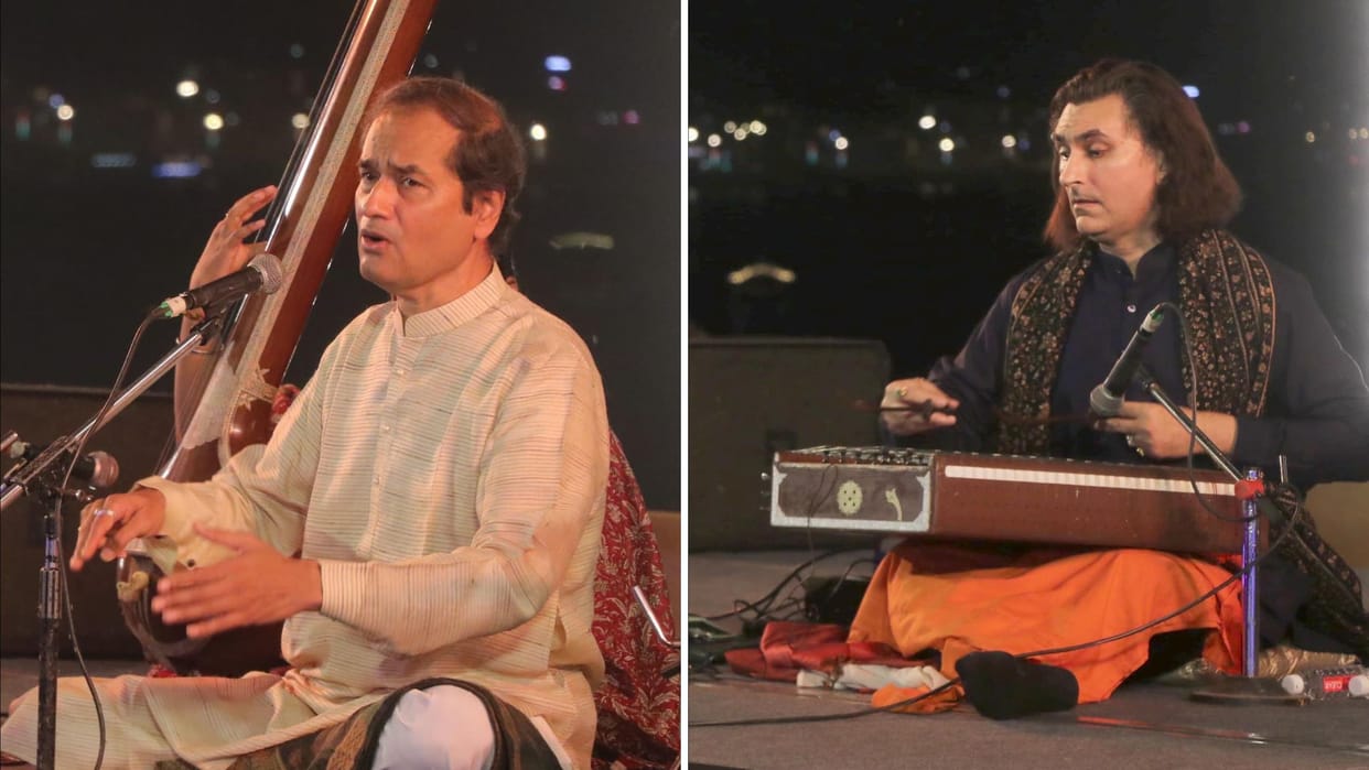 Son played father requested tune song on Santoor in varanasi assi ghat