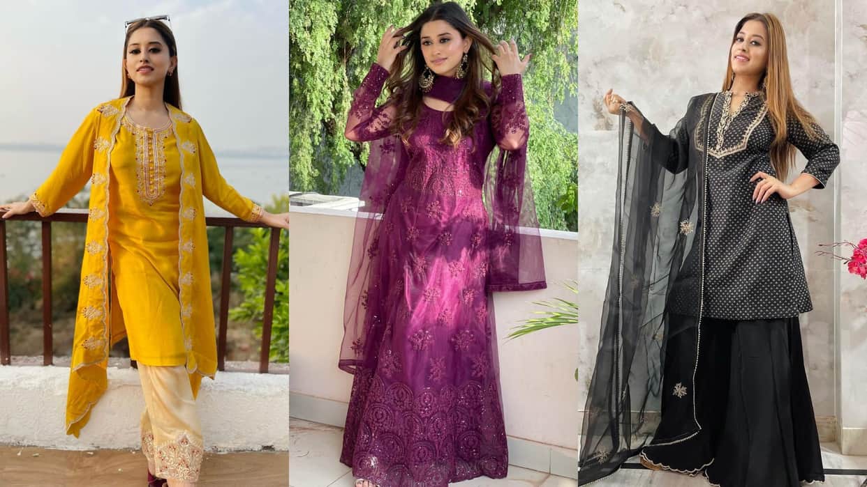 Eid 2024 trendy suit salwar for eid inspired by Somi Khan wife of Adil Khan Durrani