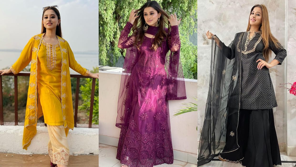 Eid 2024 trendy suit salwar for eid inspired by Somi Khan wife of Adil Khan Durrani