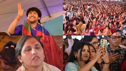 Bageshwar Baba Dhirendra Krishna Shastri in Moradabad, pandal echoed with cheers as soon as he reached stage