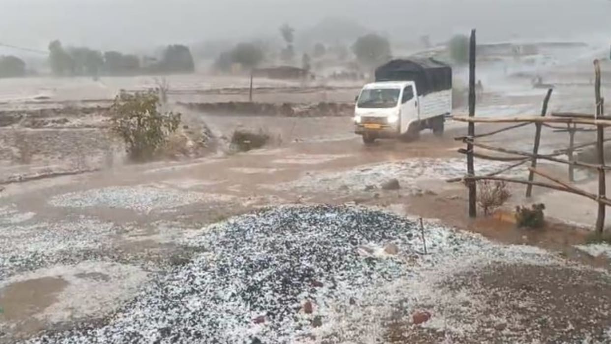 Anuppur Weather Hailstorm lasted for an hour in Pushprajgarh farmers crops destroyed
