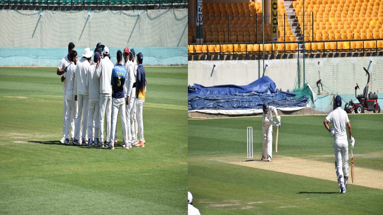 Dharamshala: Final match of Senior Inter District Cricket Competition at International Cricket Stadium Dharams