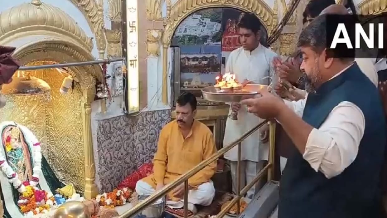 Haryana Minister Aseem Goel offered prayers at Ambika Mata Temple in Ambala