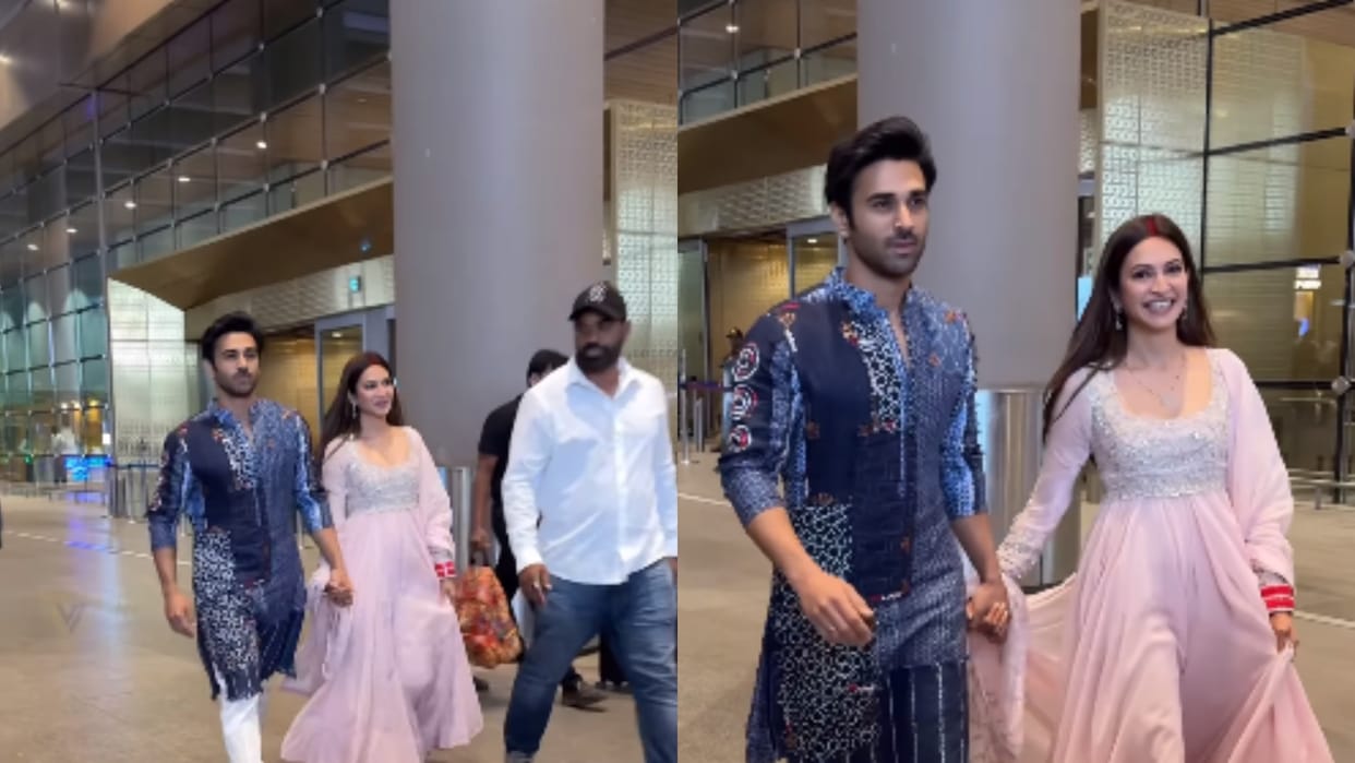 Pulkit Samrat Kriti Kharbanda return to mumbai after wedding couple spotted on Airport Deets inside