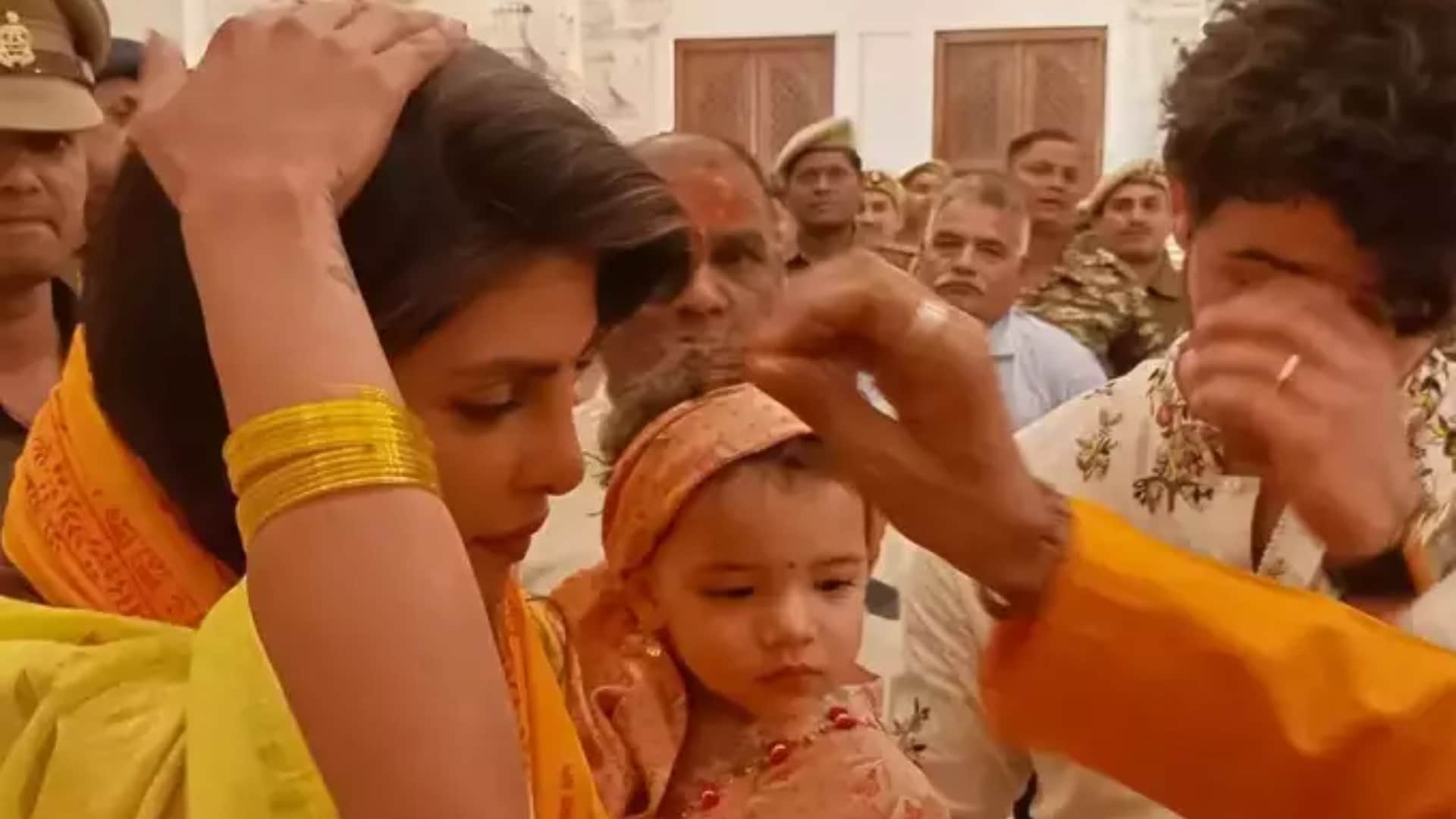 Priyanka Chopra reached Ayodhya Ram Mandir with daughter Malti Marie and husband Nick jonas video goes viral