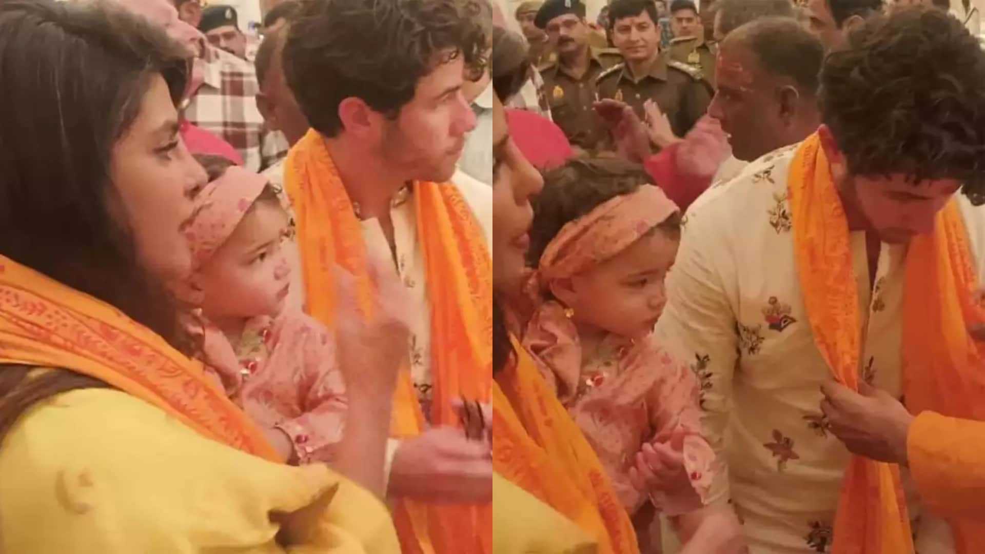 Priyanka Chopra reached Ayodhya Ram Mandir with daughter Malti Marie and husband Nick jonas video goes viral