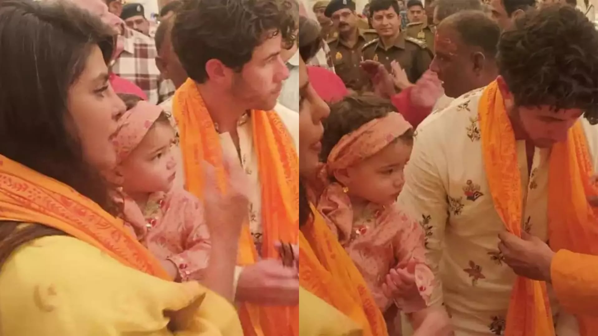Priyanka Chopra reached Ayodhya Ram Mandir with daughter Malti Marie and husband Nick jonas video goes viral