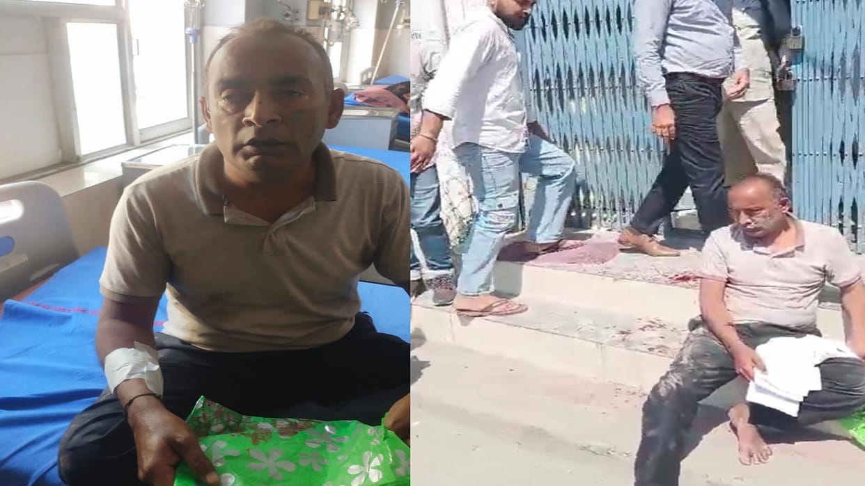 Gramin Bank declared defaulter in Fatehabad, troubled person cuts veins of hand with blade