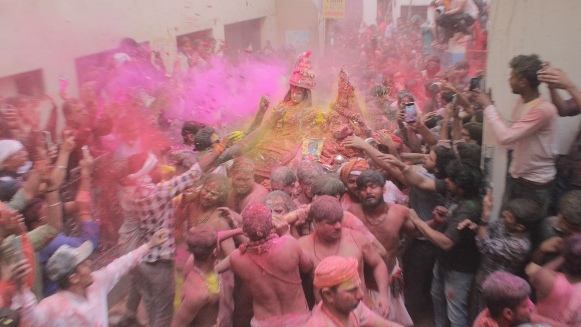 Holi In Varanasi Baba Vishwanath and Maa Gaura Barat Celebration with Gulal