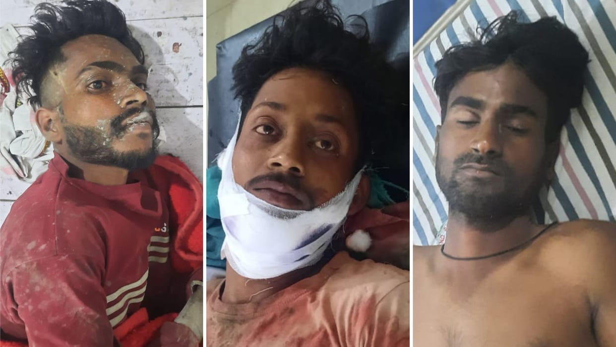 six workers injured collapses Overhead of water tank in bhadohi