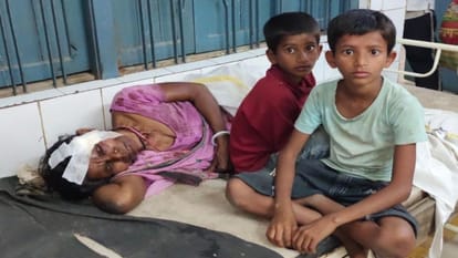 Bhojpur Son and daughter-in-law beat up mother Grandson took grandmother to hospital