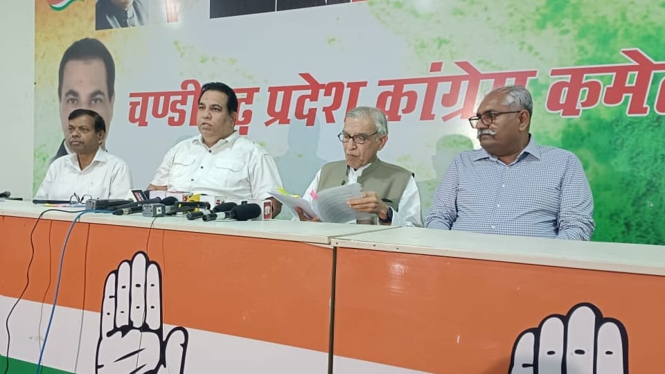 Congress leader Pawan Bansal press conference in chandigarh