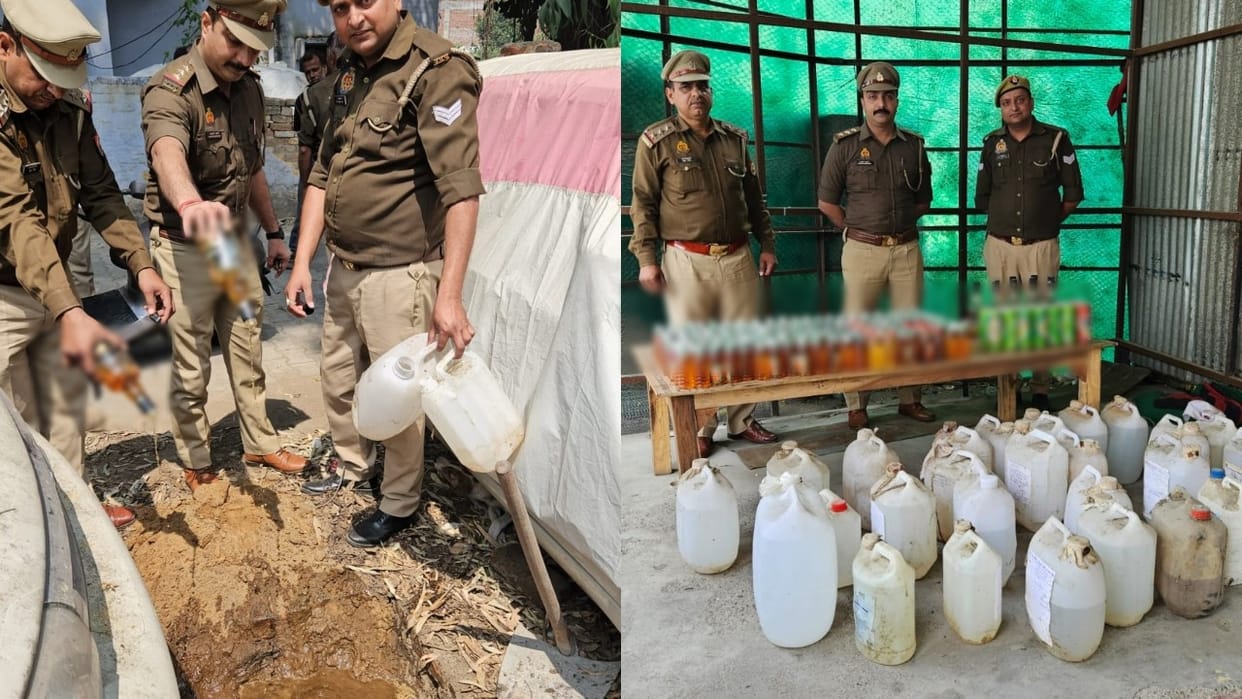 Police destroyed 736 liters of liquor in Bareilly