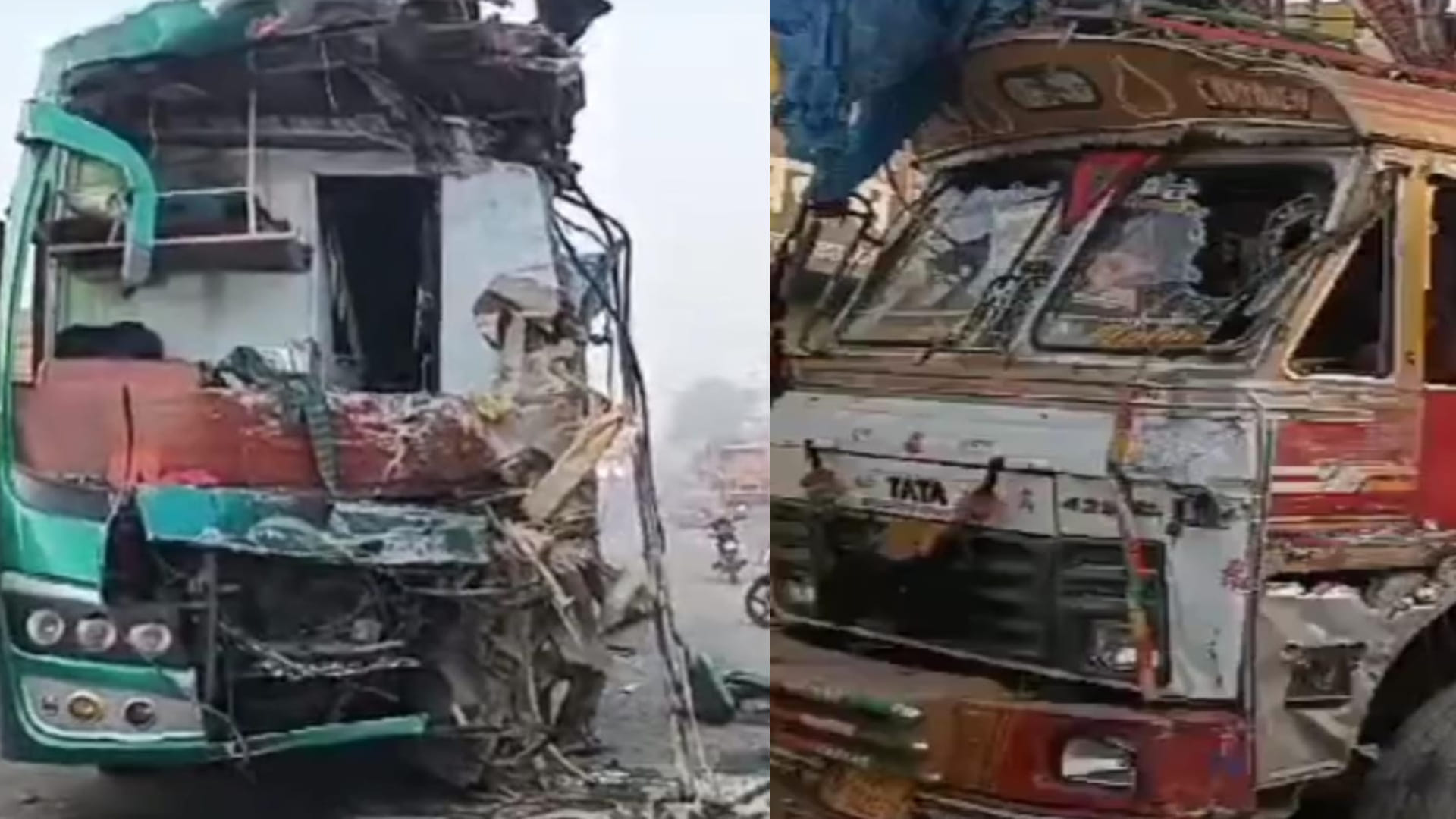 हादसे में क्षतिग्रस्त वाहन