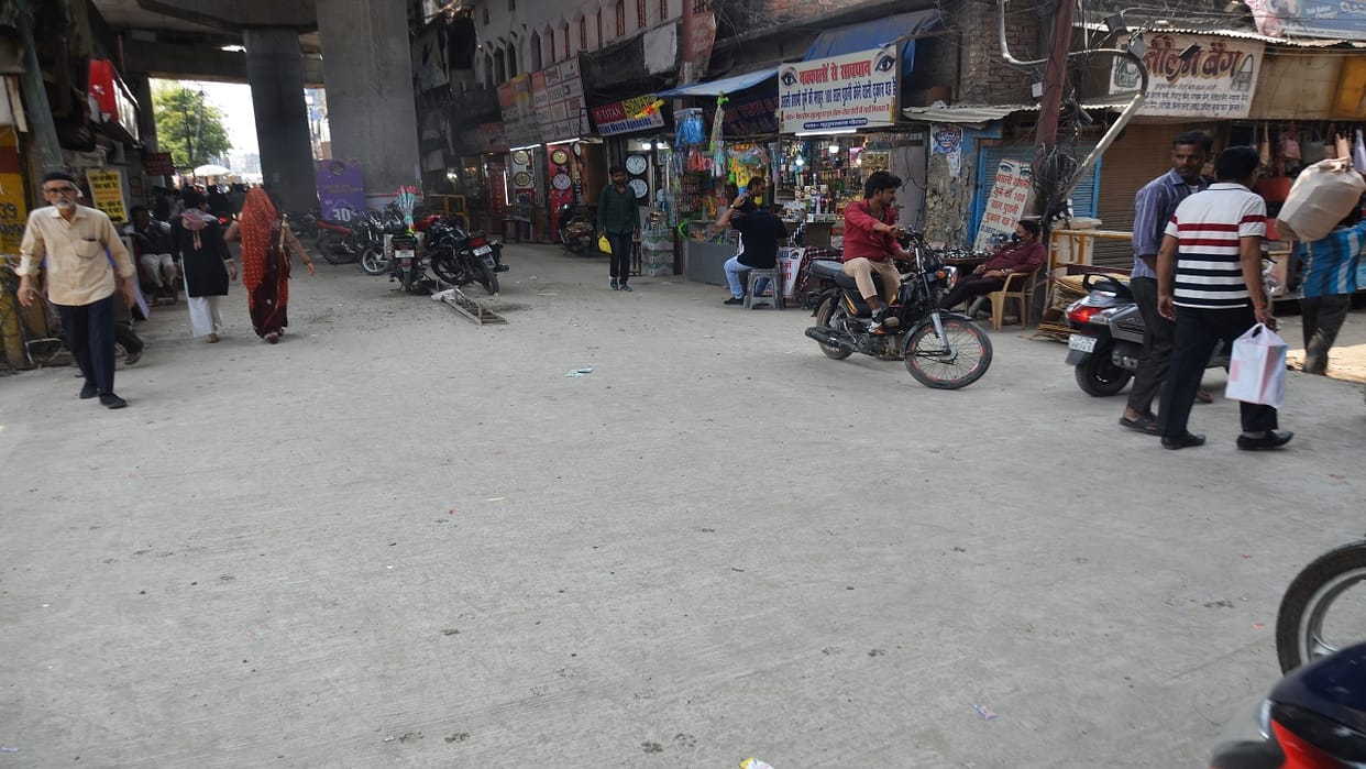 Broken road built in kutubKhana before Ram Barat in Bareilly
