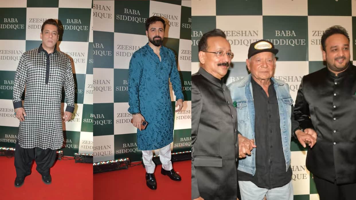 Baba Siddique Iftar party salman khan emraan hashmi vijay varma salim Madhur Bhandarkar Abbas Mustan arrive