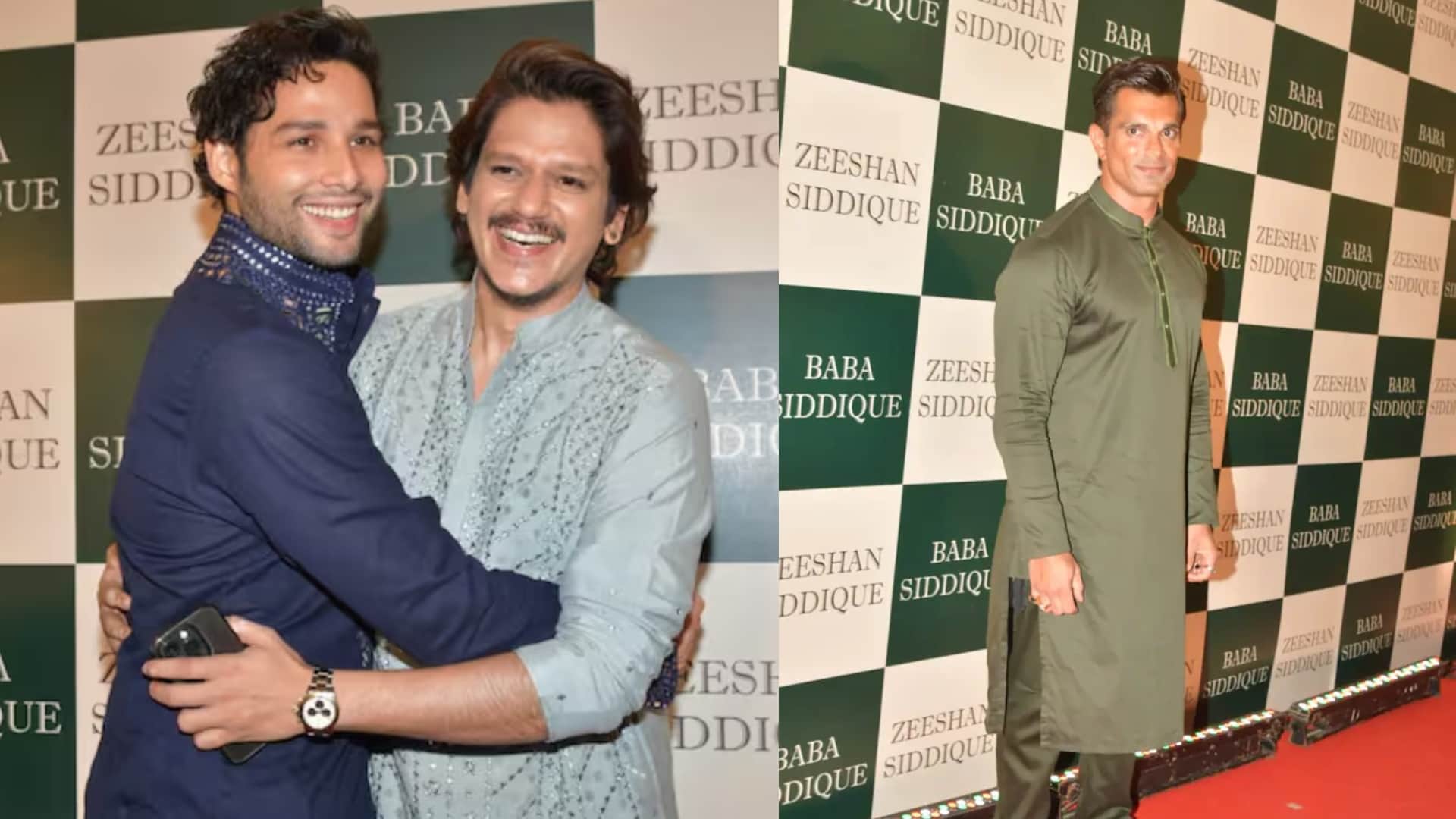 Baba Siddique Iftar party salman khan emraan hashmi vijay varma salim Madhur Bhandarkar Abbas Mustan arrive