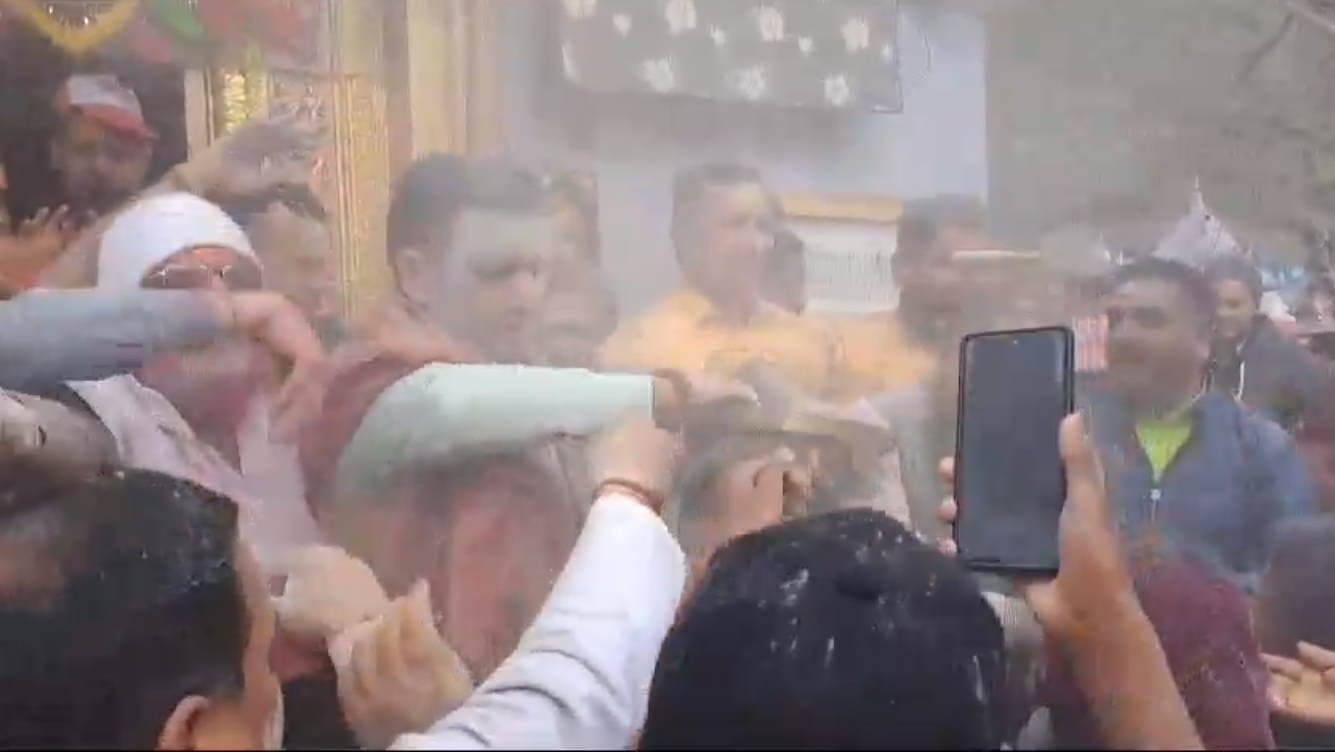 Uttarakhand Bhasm Holi 2024 Devotees Played Ashes Bhasma Holi in Uttarkashi Kashi Vishwanath Temple