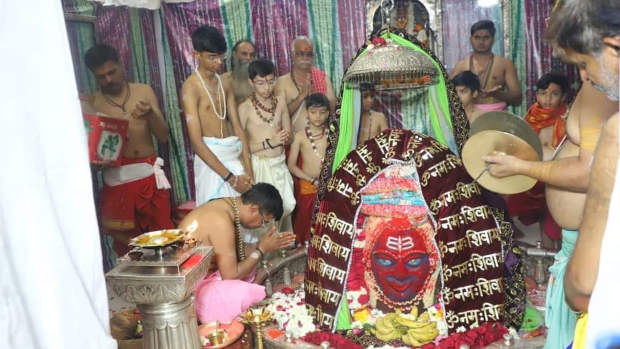 Holika Dahan took place for the first time in Mahakaal.